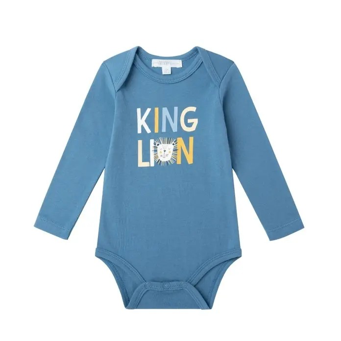 Lot de 3 bodies « Lion » – Bleu & Blanc