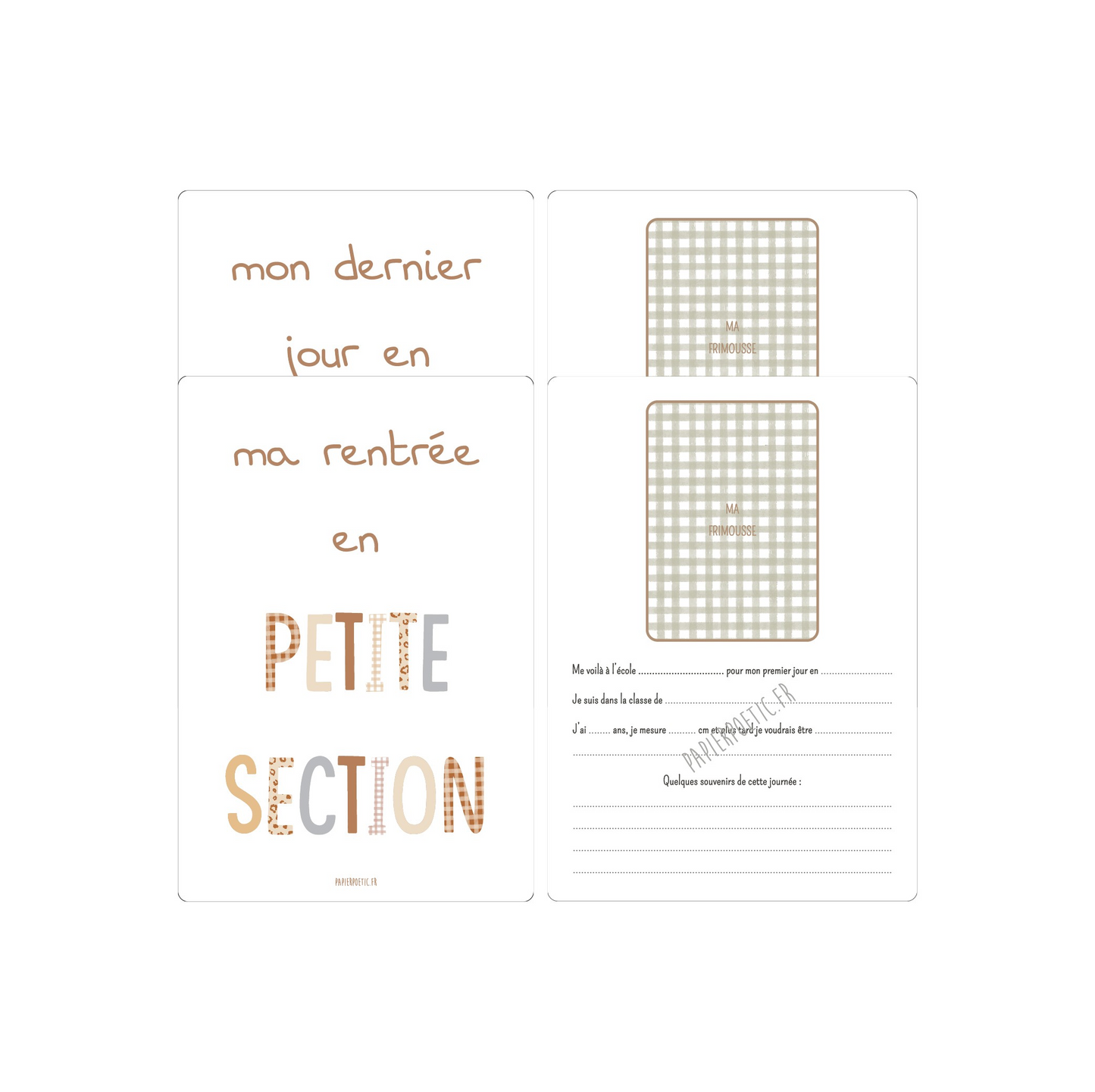 Cartes Souvenirs École Maternelle "PATCHWORK"