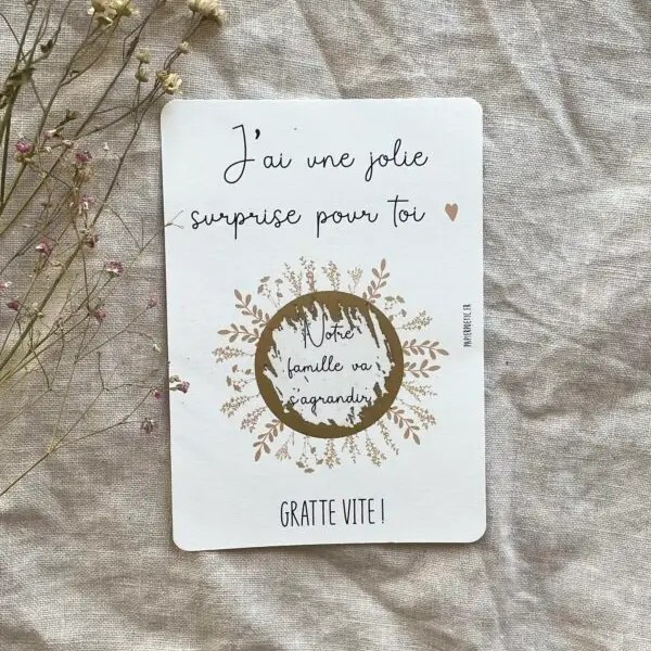 Carte à gratter “Notre famille va s’agrandir”