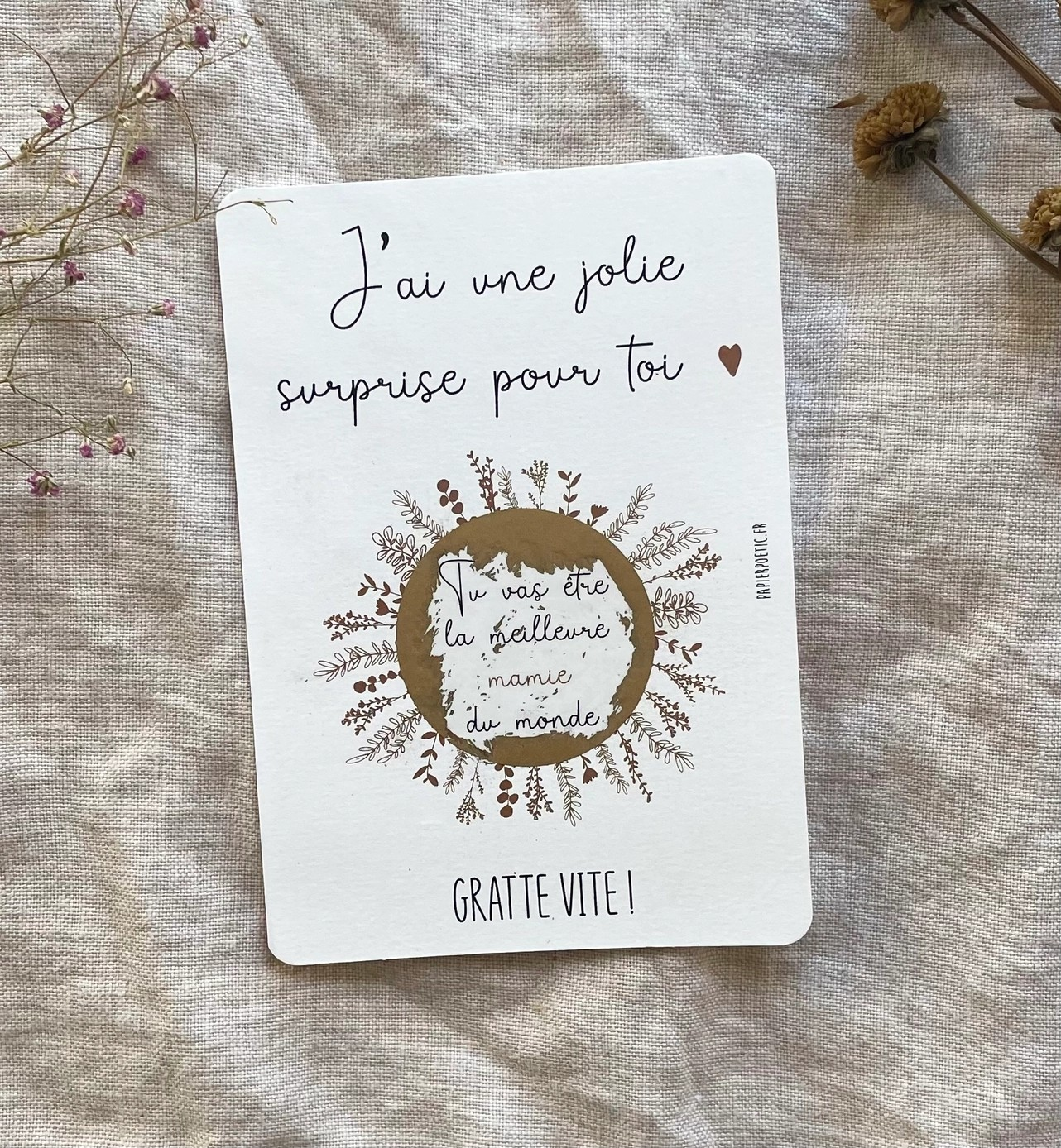 Carte à gratter “mamie”