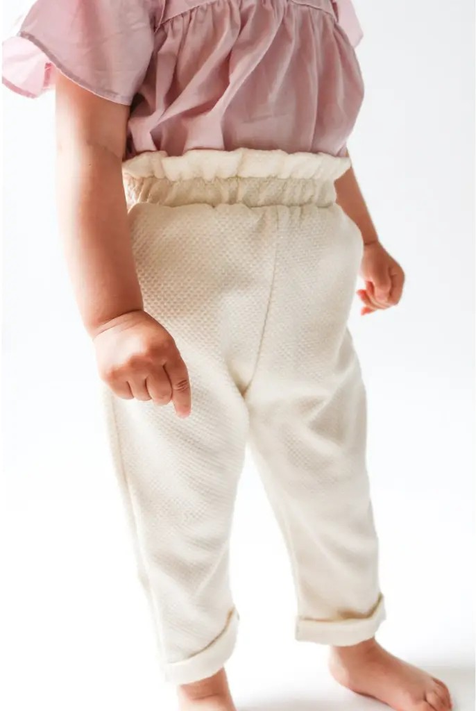 Pantalon Taille Haute Écru