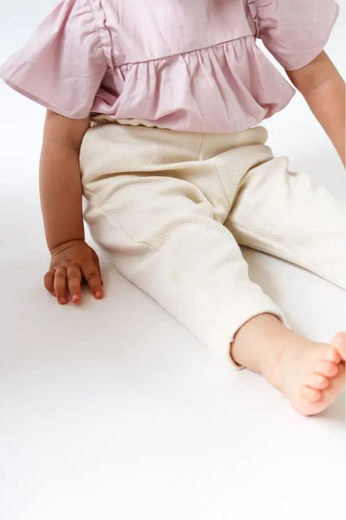Pantalon Taille Haute Écru