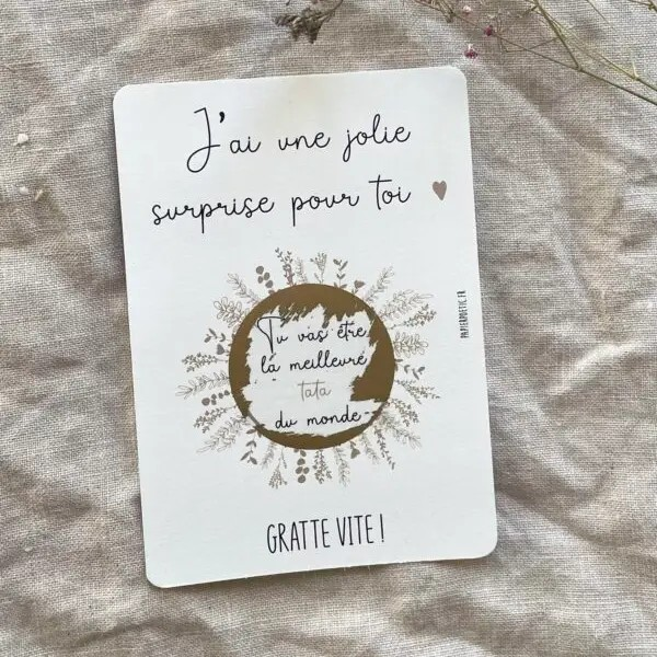Carte à gratter “tata”