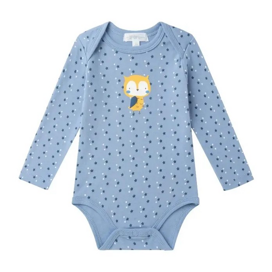 Lot de 3 bodies « Hibou » – Bleu & Blanc