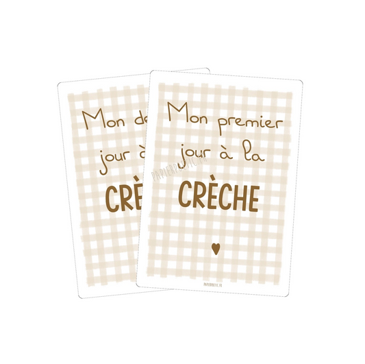 Cartes Souvenirs de Crèche "Vichy"