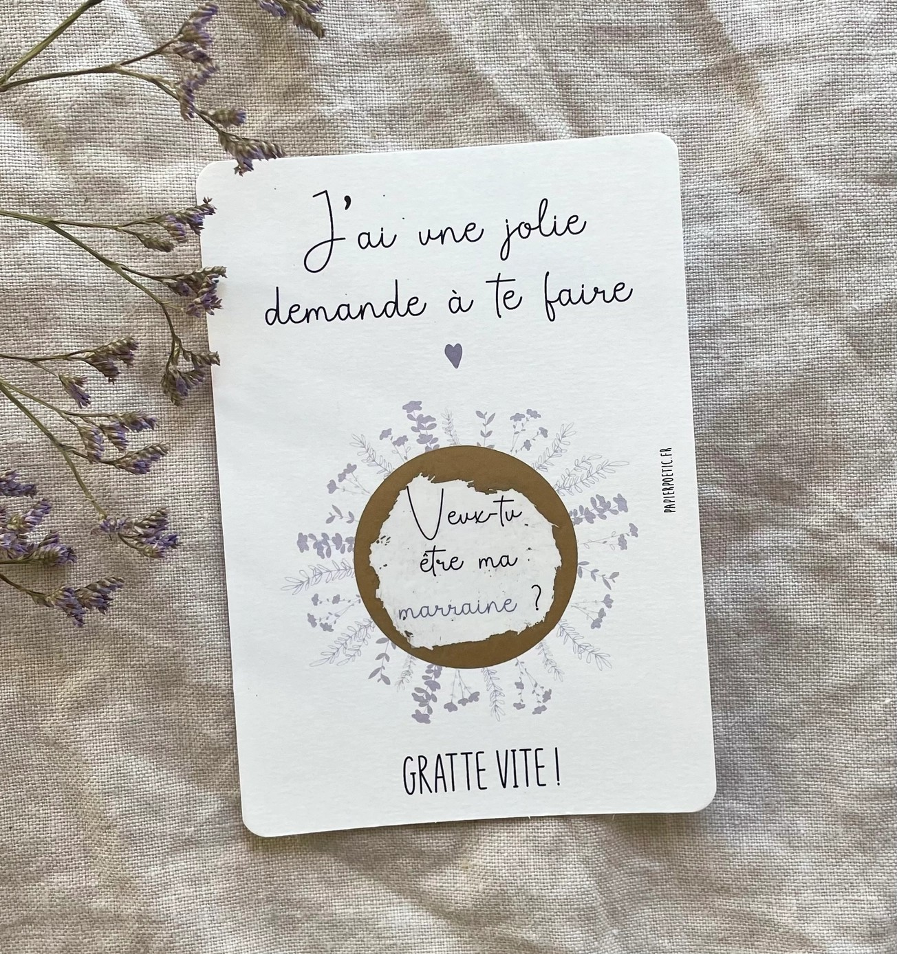 Carte à gratter “marraine”