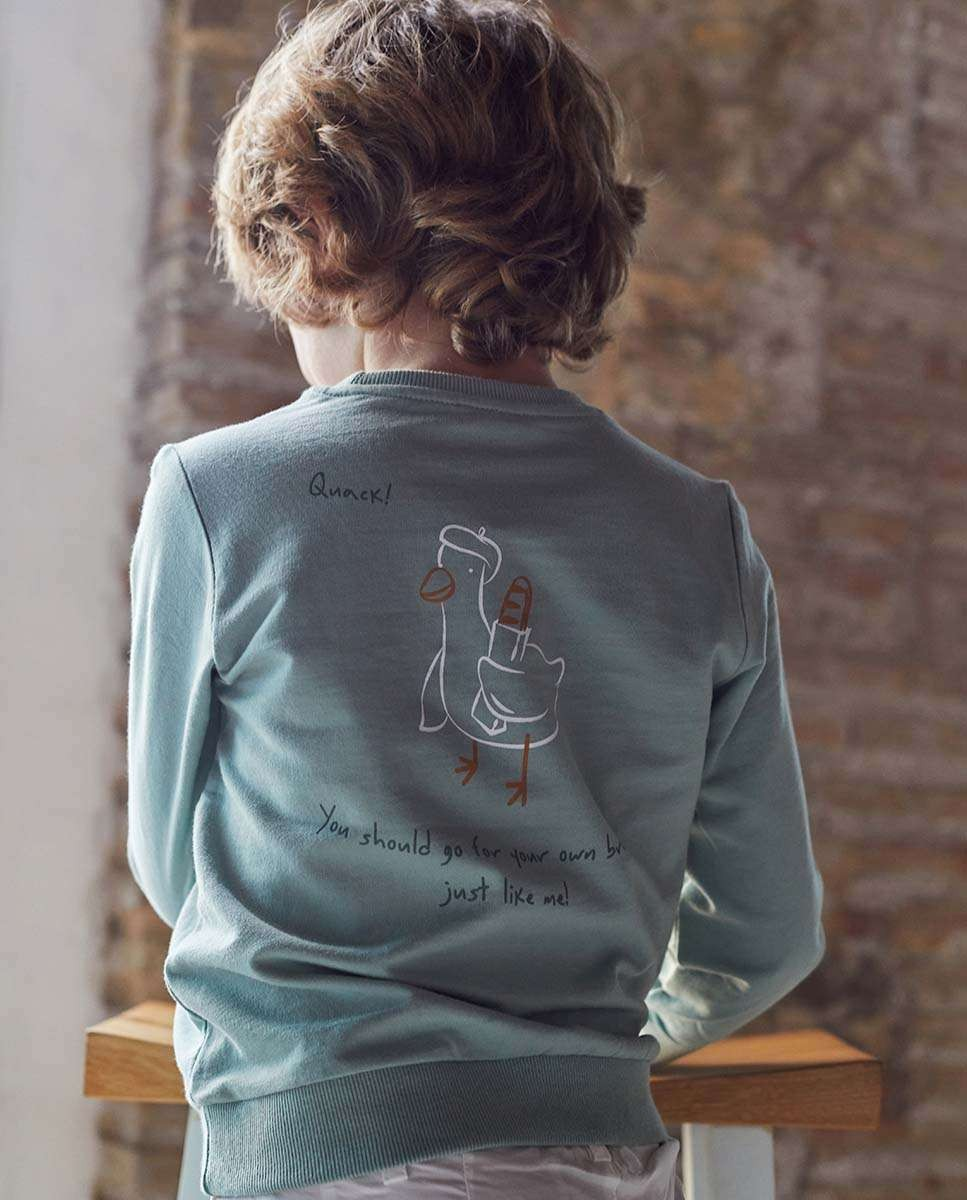 Sweat motif au dos