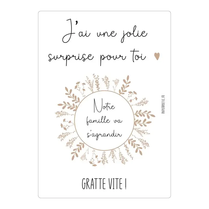 Carte à gratter “Notre famille va s’agrandir”