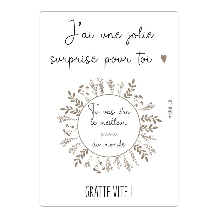 Carte à gratter “papa”