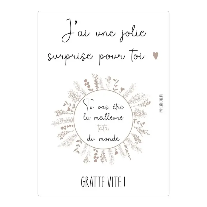 Carte à gratter “tata”