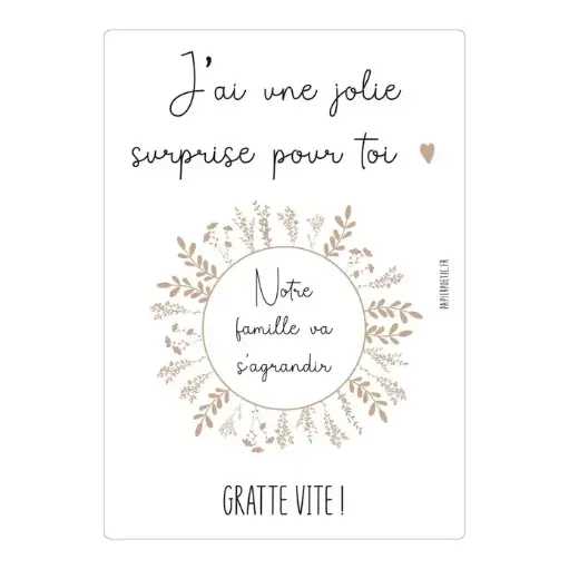 Carte à gratter “Notre famille va s’agrandir”