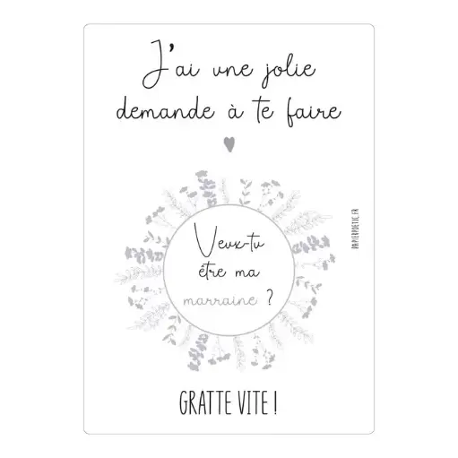 Carte à gratter “marraine”
