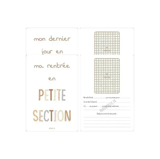 Cartes Souvenirs École Maternelle  "Petite Section"
