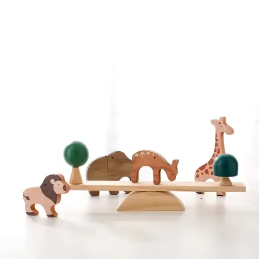 Jeu d'équilibre Montessori en bois "Animaux de la Jungle"